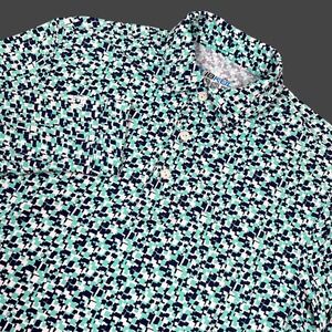 IBKUL Polo Shirt Women‎ Medium Teal Multi Geometric Long Sleeve UPF 50+ Sun Top